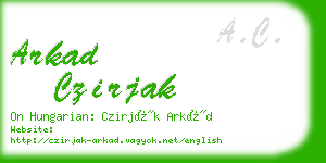 arkad czirjak business card